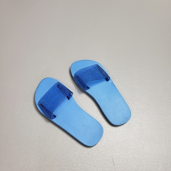3/$15 Girls Unbranded blue glitter slides  girls size 2/3 - Picture 1 of 6